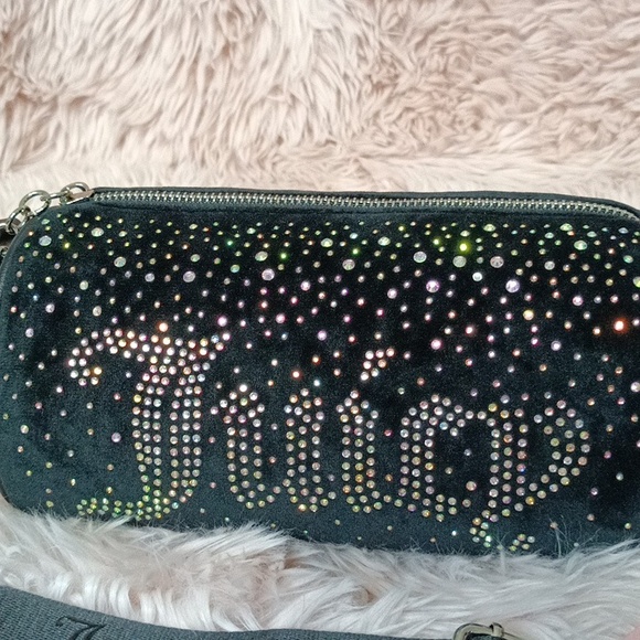 Juicy Couture Let It Shine Roll Bag Crossbody Shoulder Bag Rainbow Rhinestone - Picture 4 of 6